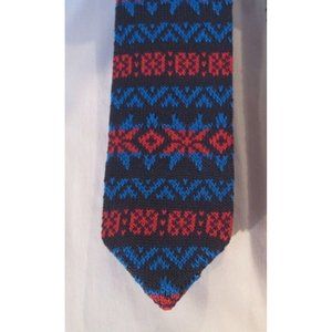 IVY PREPSTER Designer 100% Cotton KNIT Dress TIE Blue Red